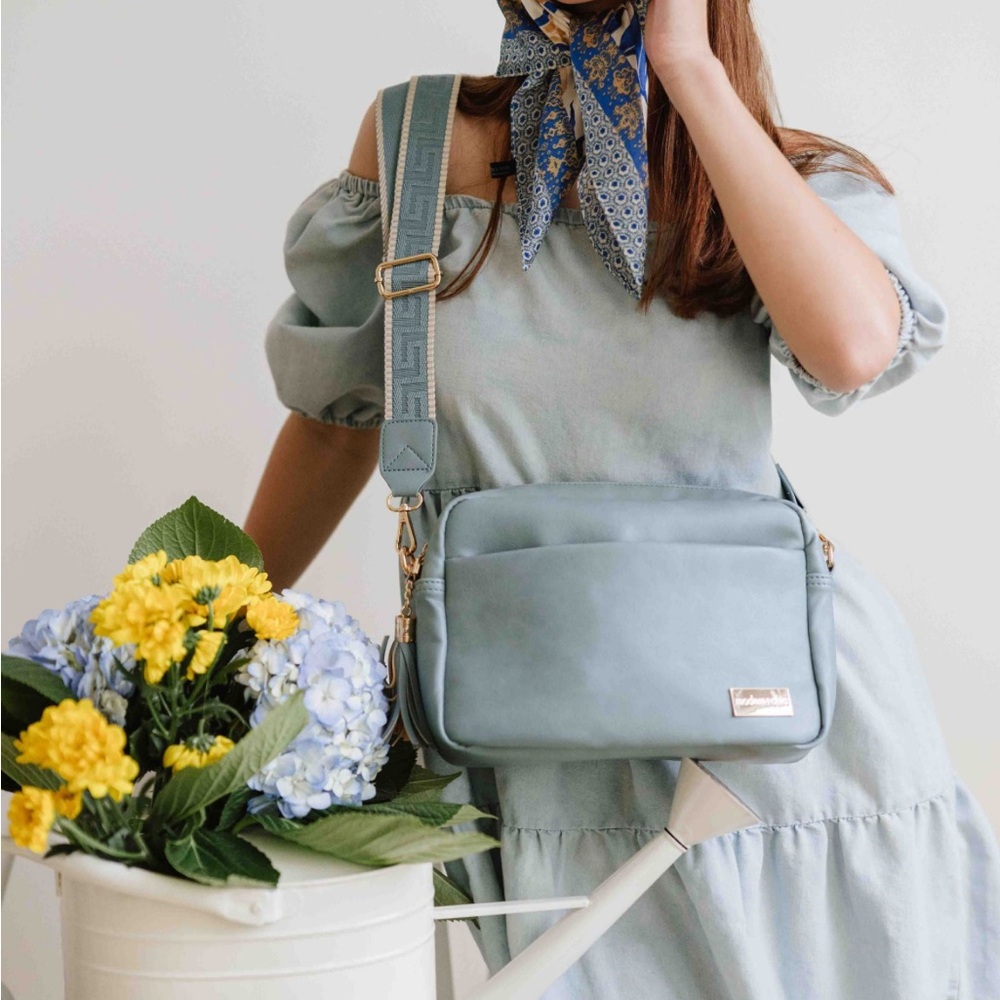 Modern and Chic Dusty Blue Alice Crossbody